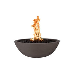 The Outdoor Plus Sedona GFRC Fire Bowl Chocolate Finish in White Background