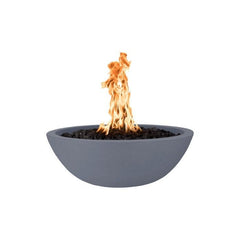 The Outdoor Plus Sedona GFRC Fire Bowl Gray Finish in White Background