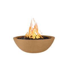 The Outdoor Plus Sedona GFRC Fire Bowl Mettalic Bronze Finish in White Background