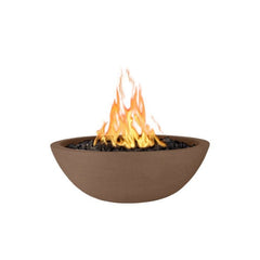 The Outdoor Plus Sedona GFRC Fire Bowl Mettalic Copper Finish in White Background