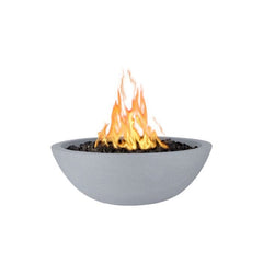 The Outdoor Plus Sedona GFRC Fire Bowl Mettalic Silver Finish in White Background