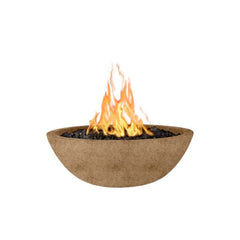The Outdoor Plus Sedona GFRC Fire Bowl Rustic Coffee Finish in White Background