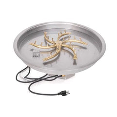The Outdoor Plus Round Drop-In Pan With Brass Triple S Bullet Burner with Ignition System Available in Different Sizes and Ignition System Displayed in White Background
