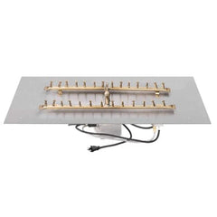 The Outdoor Plus Rectangular Flat Pan With Brass H Bullet Burner Available in Different Sizes and Ignition Systems