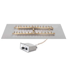 The Outdoor Plus Rectangular Flat Pan With Brass H Bullet Burner with Flame Sense and Push Button Spark Igniter Ignition System Available in Different Sizes