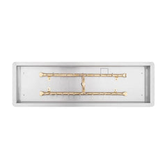 The Outdoor Plus Rectangular Drop-in Pan Brass Bullet H Burner Stainless Steel with White Background