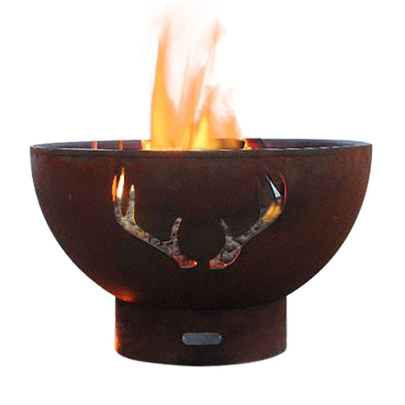 Fire Pit Art Antlers Gas Fire Pit with Penta 24-Inch Burner