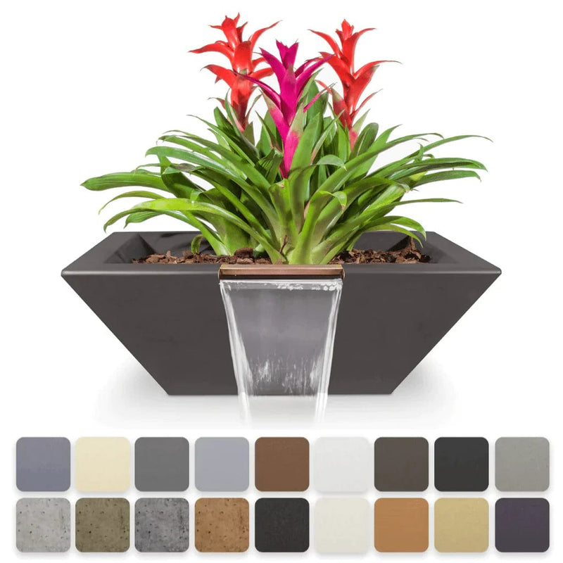 The Outdoor Plus Maya Planter and Water Bowl Natural Grey Finish with Different Finish Color