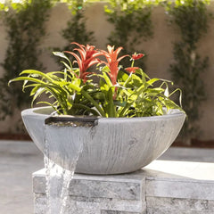 The Outdoor Plus 27-inch Sedona Planter and Water Bowl with Outside View