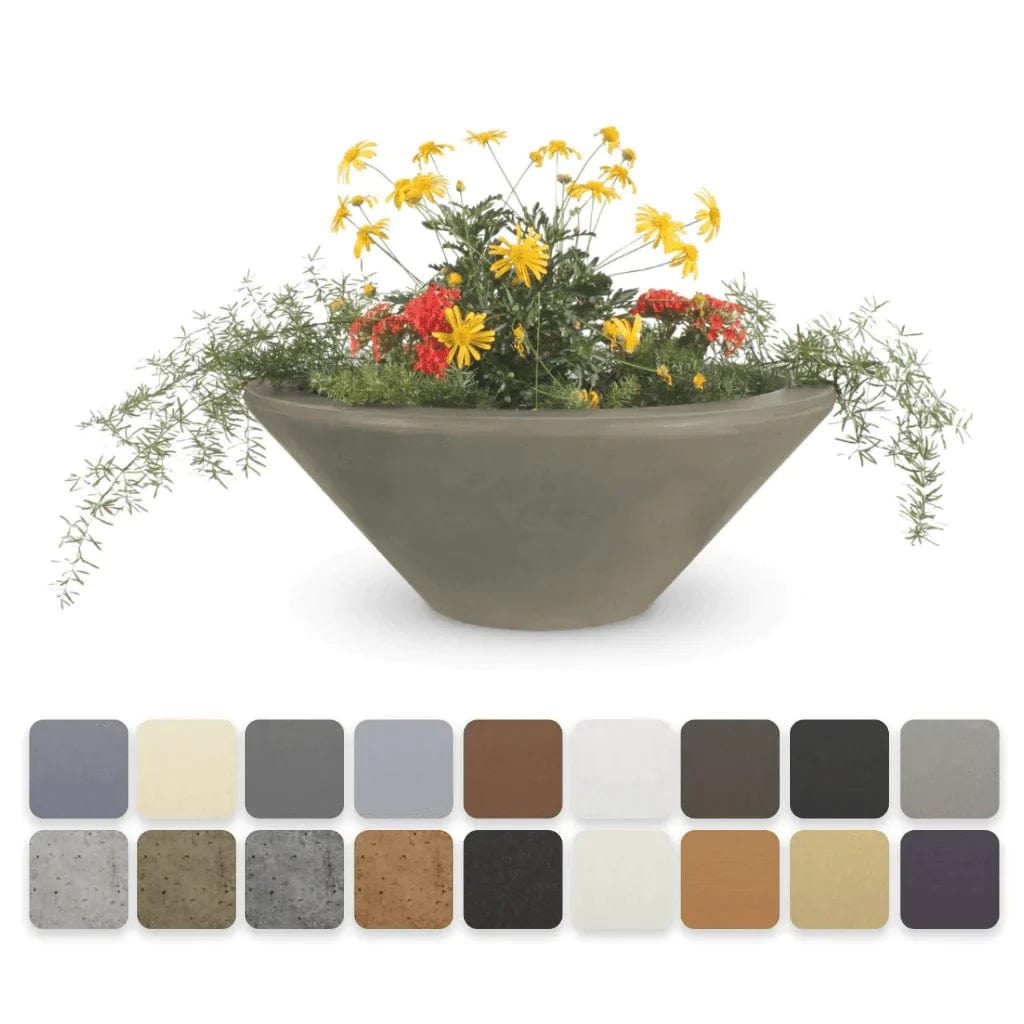 The Outdoor Plus Cazo Planter Bowl Ash Finish with Different Color Finish