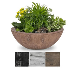 The Outdoor Plus 27-inch Sedona Planter and Water Bowl Oak Finish with 3 Different Finish Color