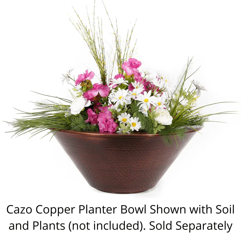 The Outdoor Plus Cazo Copper Planter Bowl with Soil and Plants