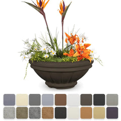 The Outdoor Plus Roma GFRC Concrete Planter Bowl with Plants and Water Available in Different Finish