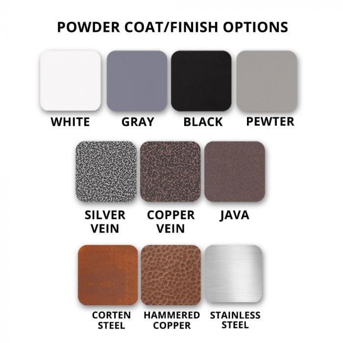 The Outdoor Plus Powder Coat Different Finish Color