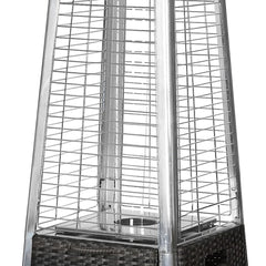 Radtec Tower Flame 89" Tall Black & Gray Wicker Propane Patio Heater
