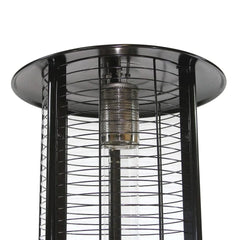 Radtec Ellipse Flame 80" Tall Black Propane Patio Heater with Clear Glass