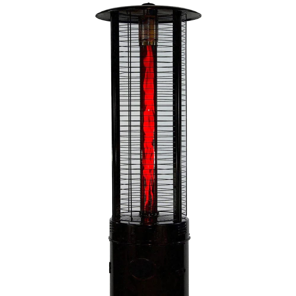 Radtec Ellipse Flame 80" Tall Black Propane Patio Heater with Ruby Glass