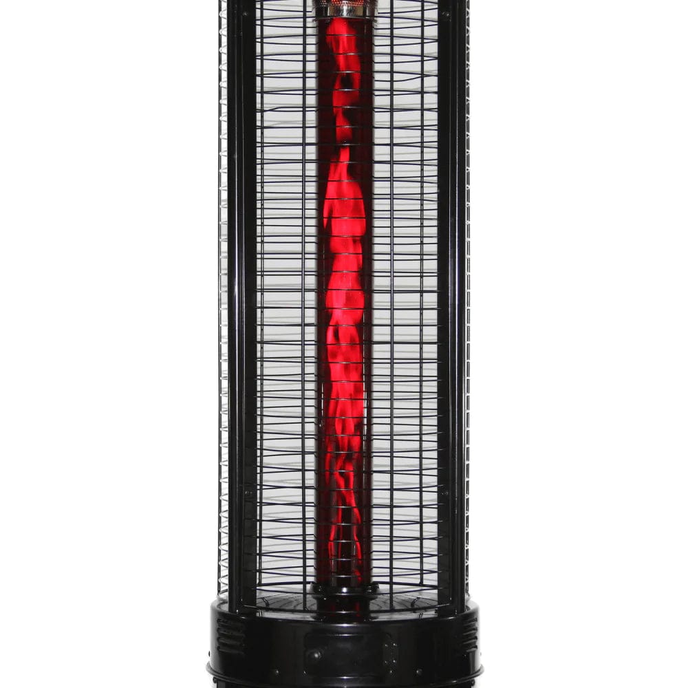 Radtec Ellipse Flame 80" Tall Black Propane Patio Heater with Ruby Glass