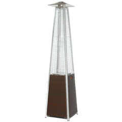 Radtec Tower Flame 89" Tall Dark Brown Wicker Propane Patio Heater