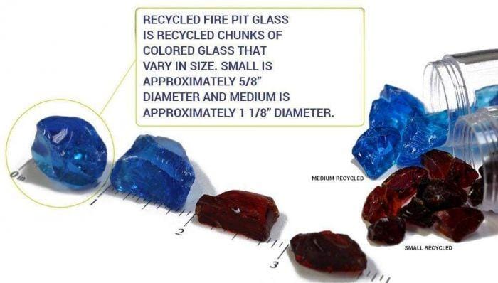 American Fire Glass CG-LTBLUE-M-10 3/4-Inch Fire Pit Glass 10 Pounds, Light Blue Recycled