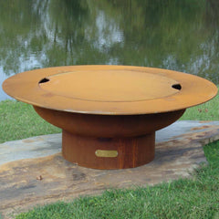 Fire Pit Art SAT/LID Saturn with Lid Gas Fire Pit with Penta 18-Inch Burner