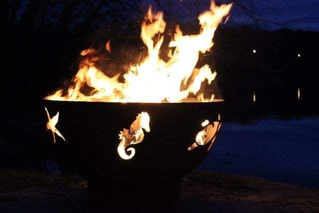 Fire Pit Art SEA Sea Creatures Wood Burning Fire Pit