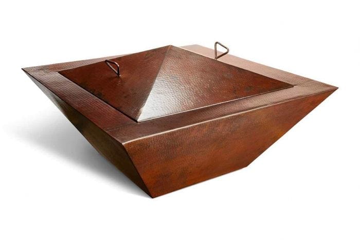 HPC Fire MESA32W Mesa Hammered Copper Gas Fire Pit and Water Pit