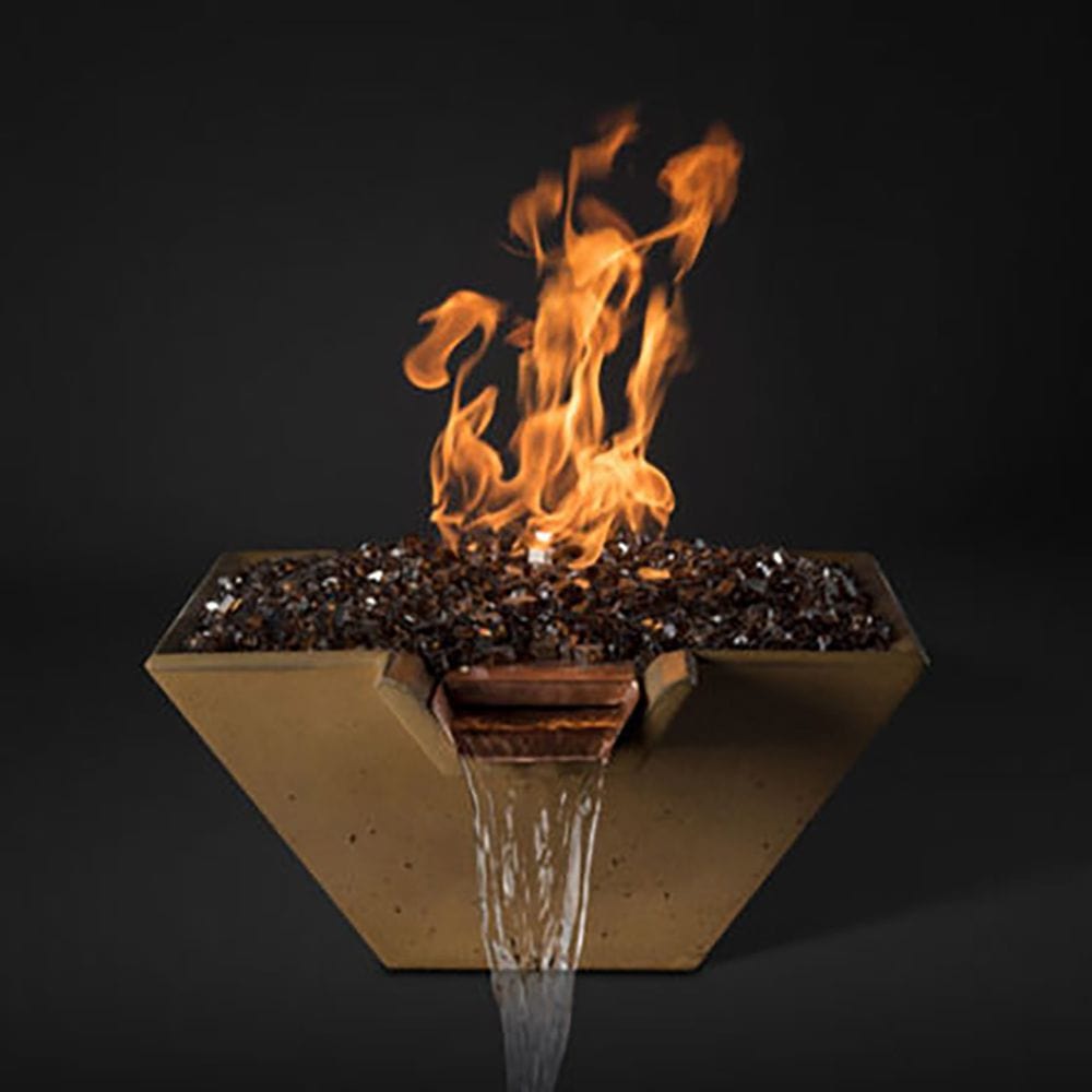 Square Pyre Fire Slick Rock Concrete KCCSPS Cascade Series Square Fire on Glass Fire Pi ...