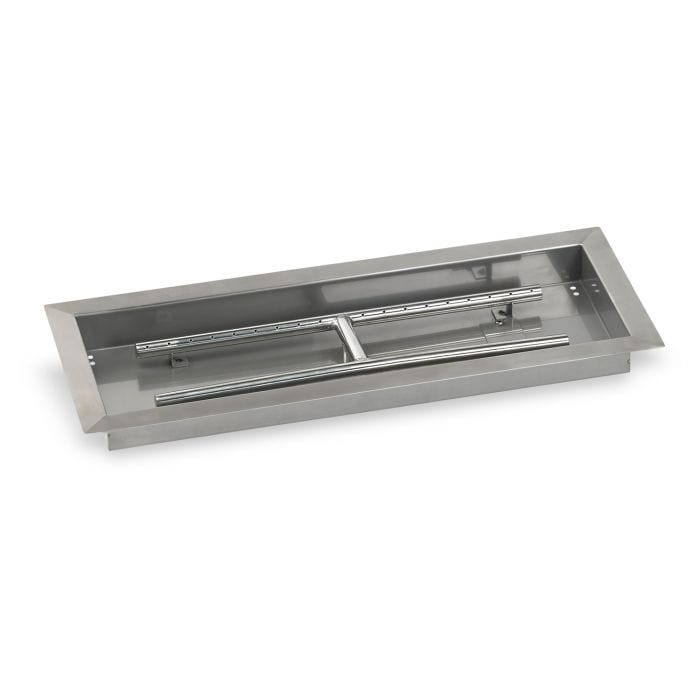 American Fire Glass Stainless Steel Rectangular Drop-in Fire Pit Burner Pan