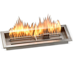 American Fire Glass CSA Certified Stainless Steel Rectangular Drop-in Fire Pit Burner Pan Spark Ignition