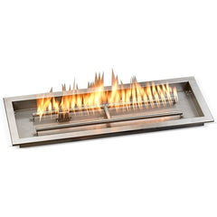 American Fire Glass CSA Certified Stainless Steel Rectangular Drop-in Fire Pit Burner Pan Spark Ignition