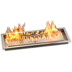 American Fire Glass CSA Certified Stainless Steel Rectangular Drop-in Fire Pit Burner Pan Spark Ignition