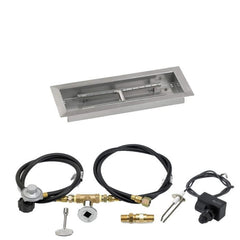 American Fire Glass Rectangular Drop-in Fire Pit Burner Pan Spark Ignition Kit