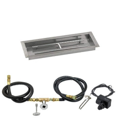 American Fire Glass Rectangular Drop-in Fire Pit Burner Pan Spark Ignition Kit