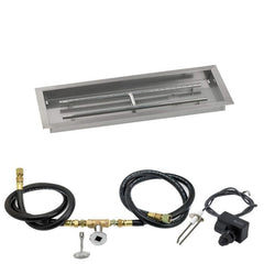 American Fire Glass Rectangular Drop-in Fire Pit Burner Pan Spark Ignition Kit