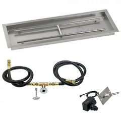 American Fire Glass Rectangular Drop-in Fire Pit Burner Pan Spark Ignition Kit