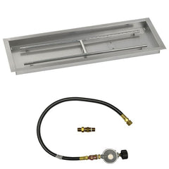 American Fire Glass Rectangular Drop-in Fire Pit Burner Pan Match Light Kit