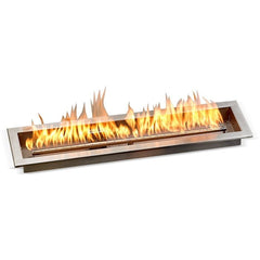 American Fire Glass CSA Certified Stainless Steel Linear Drop-in Fire Pit Burner Pan Spark Ignition