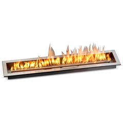 American Fire Glass CSA Certified Stainless Steel Linear Drop-in Fire Pit Burner Pan Spark Ignition