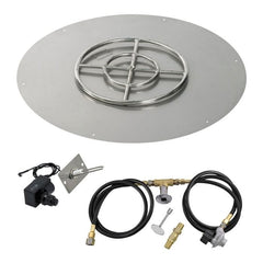 American Fire Glass Round Flat Fire Pit Burner Pan Spark Ignition Kit