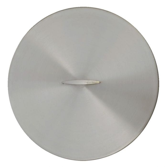 The Outdoor Plus 50-inch Brushed Round Fire Pit Cover with White Background