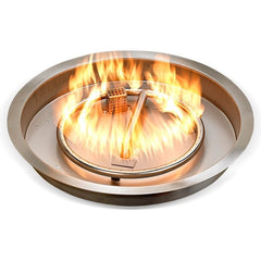 American Fire Glass CSA Certified Stainless Steel Round Drop-in Fire Pit Burner Pan Spark Ignition