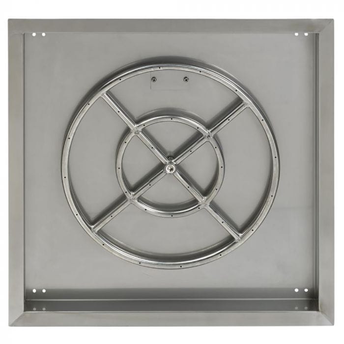 American Fire Glass Stainless Steel Square Drop-in Fire Pit Burner Pan