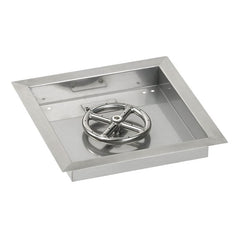 American Fire Glass SS-SQPSIT-12 Square Stainless Steel Drop-In Pan with S.I.T. System 12-Inch, Fire Pit Ring 6-Inch