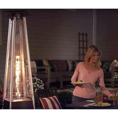 Sunheat Commercial Pyramid Portable Propane Patio Heater with Flame - Golden Hammered