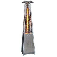 Sunheat Commercial Pyramid Portable Propane Patio Heater with Flame - Stainless Steel