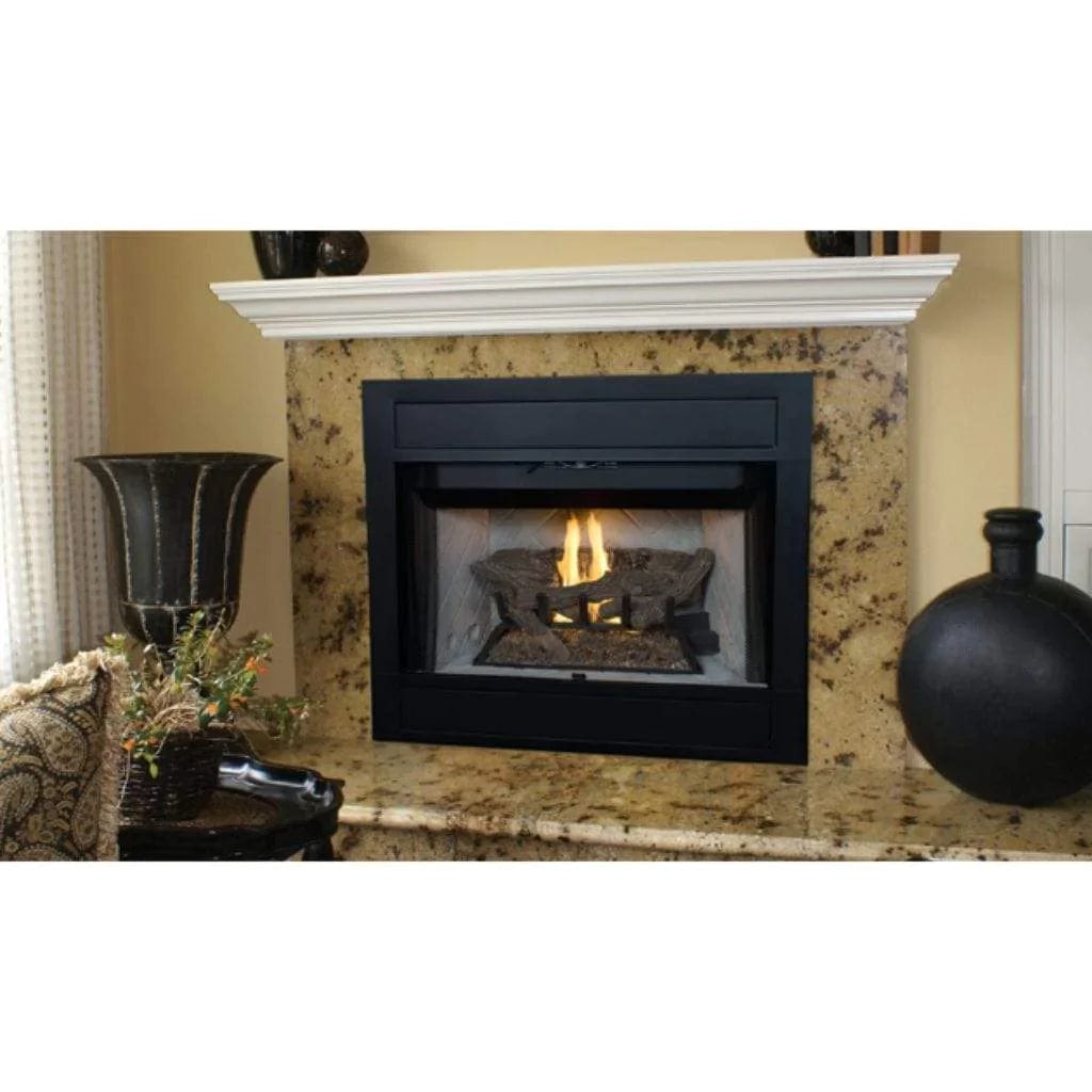 Superior BRT4336 Traditional Radiant Faced B-Vent Gas Fireplace with White Stacked Panel, 36-Inch