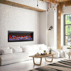 Amantii Symmetry Bespoke 60-Inch Built-In Electric Fireplace with Remote, Wifi, Media & Sound