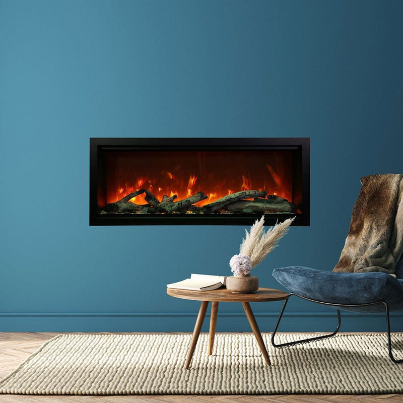 Amantii Symmetry Series Bespoke Extra Tall Built-In Smart Electric Fireplace with Remote & Media, 50-Inches