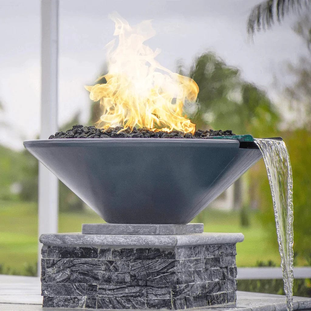The Outdoor Plus Cazo Fire and Water Bowl Zoom View in the Outside View